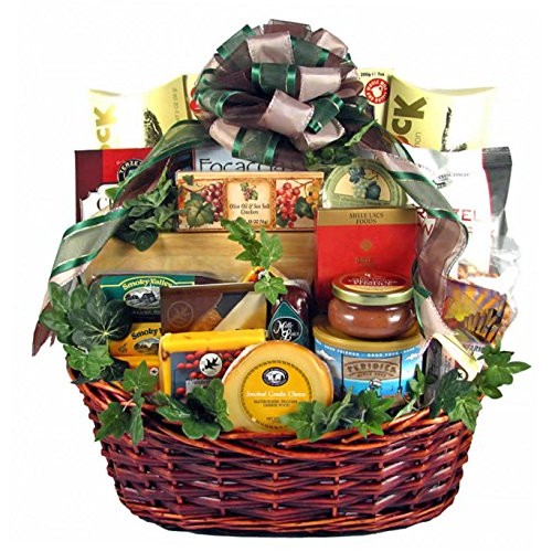 Premium Fathers Day Gift Basket | Meat, Cheese, Nuts, Smoked Salmon, Dried Fruit, Cookies and More